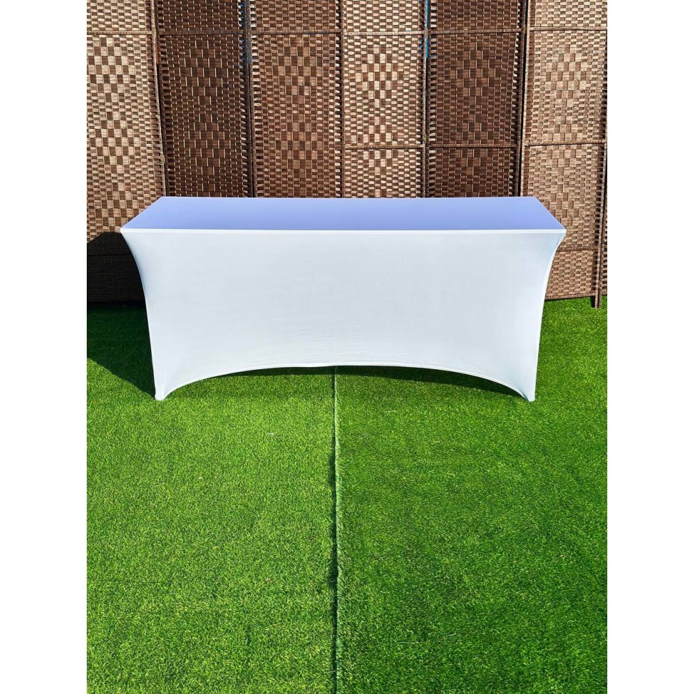 Чехол стрейч белый на стол 180х80см