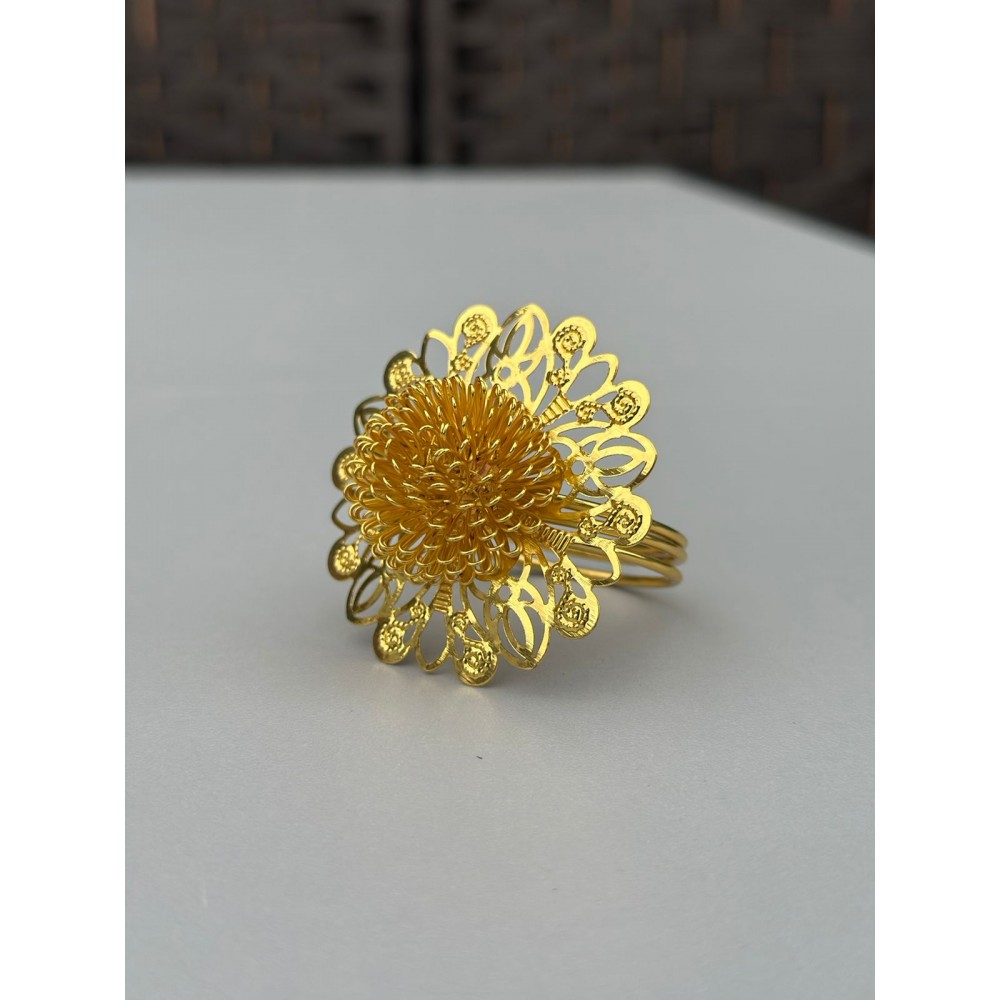 Кольца для салфеток "Цветок" золотистые 