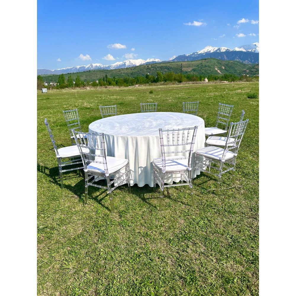 Комплект: круглый стол со скатертью и стулья «Кьявари» на 10 персон