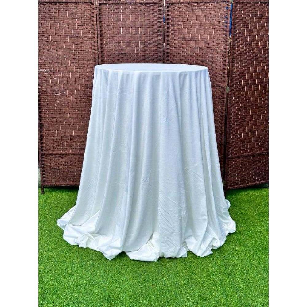 Стол фуршетный со скатертью айвори 3,4м без банта