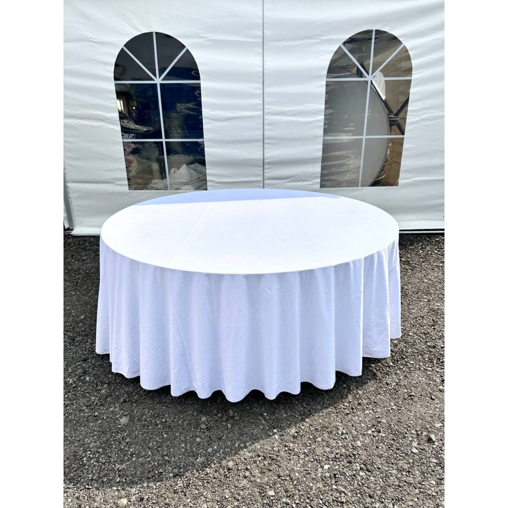 Стол круглый 200см с белой скатертью 3,4м