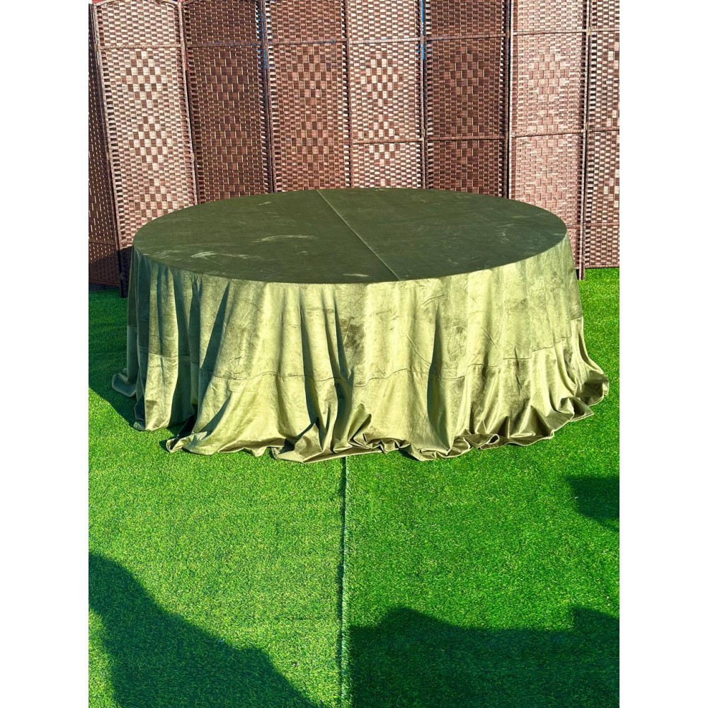 Скатерть круглая темно-оливковая 3.4м