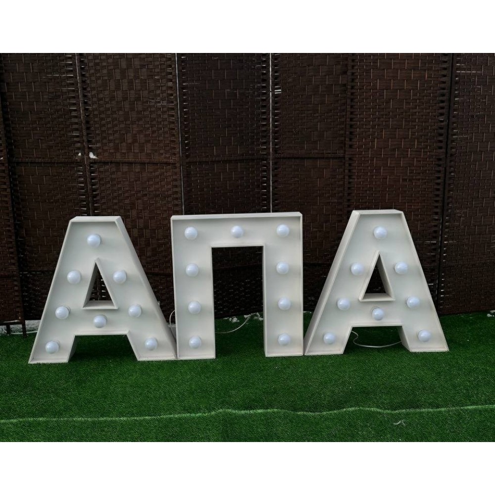 Слово "АПА" с лампочками